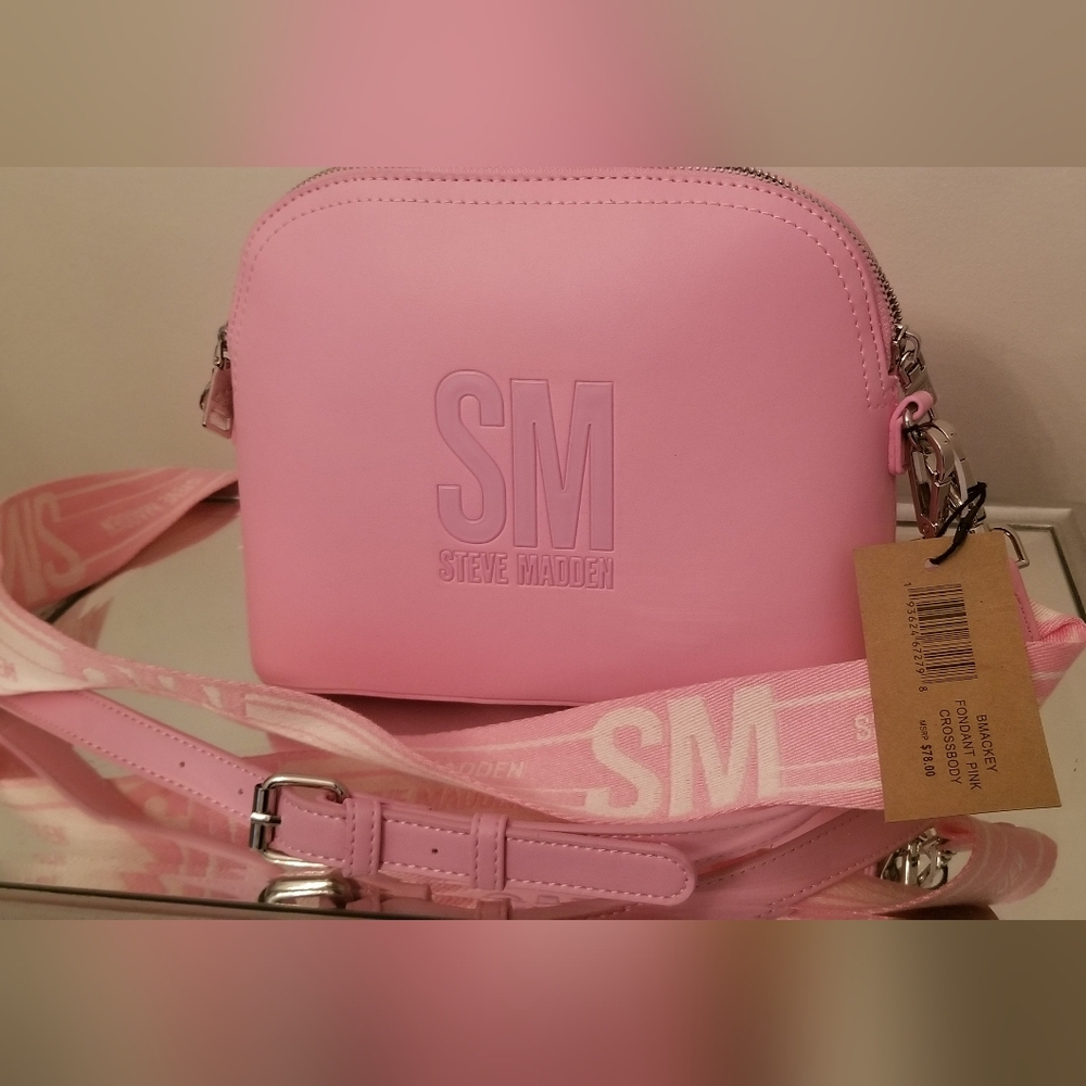 Steve Madden Pink Crossbody Bag with Embossed Design NWT